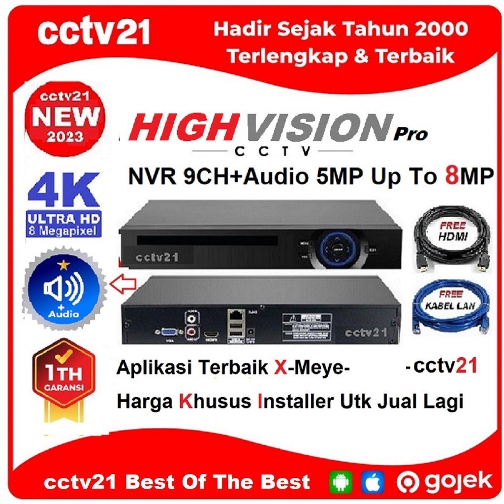Jual NVR 9CH 5MP UP To 8MP 4K+Audio High Technology Aplikasi Terbaik ...