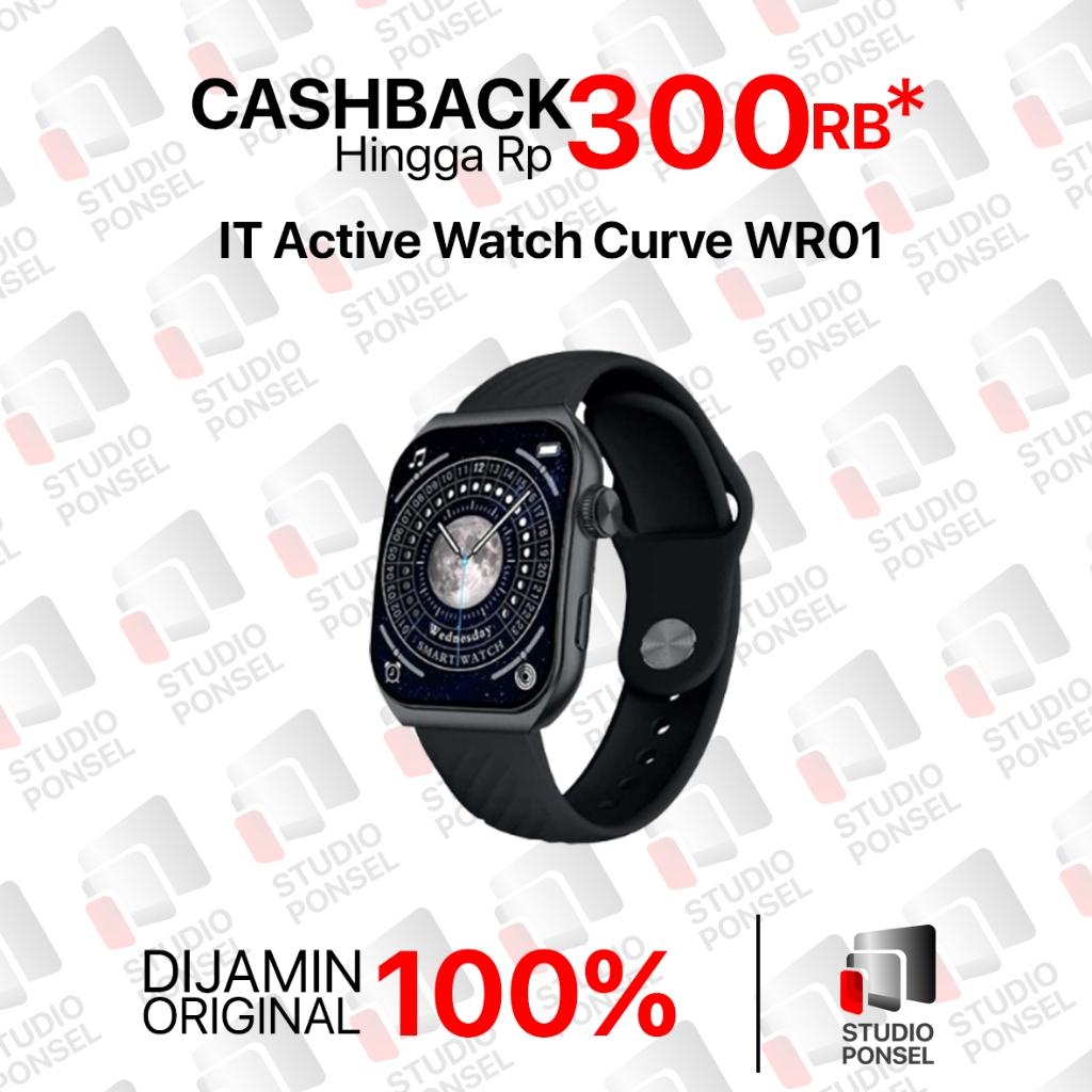 Jual IT Active Watch Curve WR01 Black Grey Smartwatch AMOLED Garansi ...