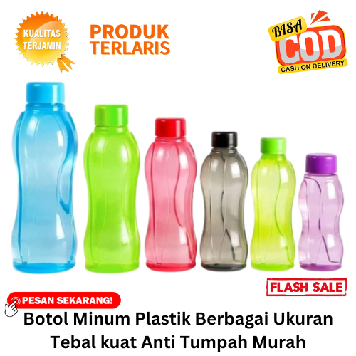 Jual [BISA COD] PROMO Botol Minum Plastik Berbagai Ukuran Tebal kuat ...