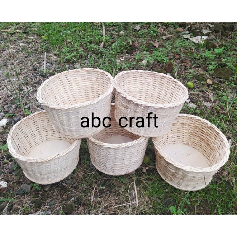 Jual keranjang rotan bulat vas besar d 25 cm | Shopee Indonesia