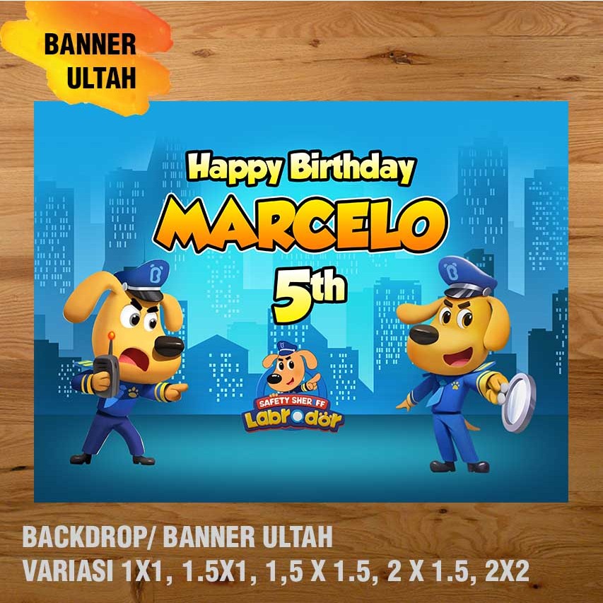 Jual police labrador BANNER/ BACKDROP/ SPANDUK ULANG TAHUN UL-TAH ...