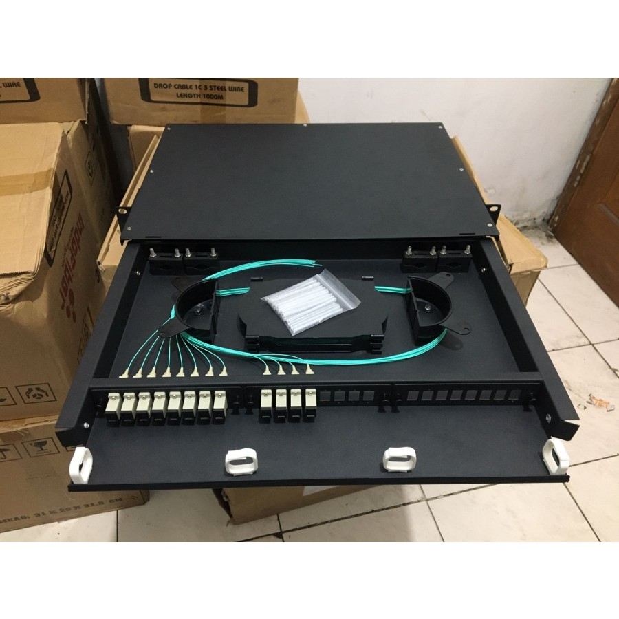 Jual OTB rack SC 8 port multimode OM3 lengkap pigtail/ ODF SC 8 core ...