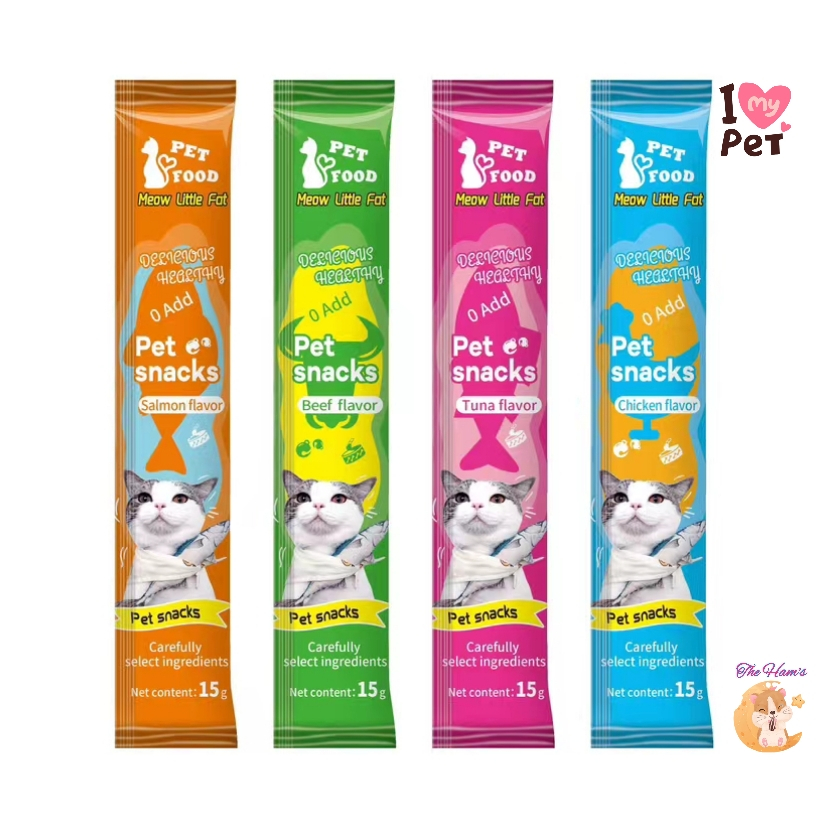 Jual (The Ham's) Strip Snack Meow Little Fat Cat 15gr Makanan Kucing ...