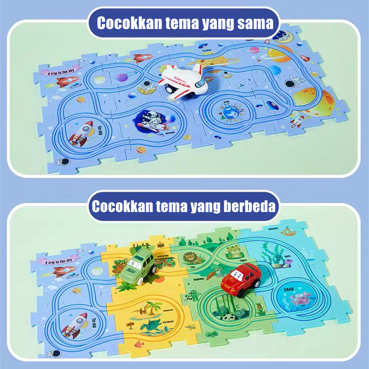 Jual Motak Mobil Rel Anak-anak Mainan Puzzle DIY Mainan Mobil Rel ...