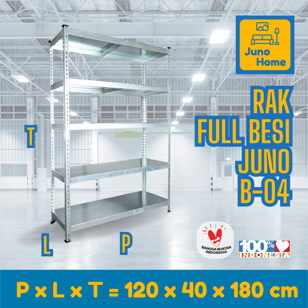 Jual Juno Home 100% FULL BESI Rak Besi Siku Serbaguna 5 Susun Rak ...