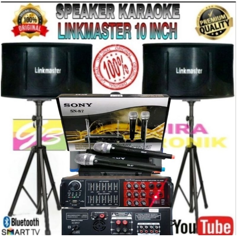 Jual Paket Karaoke Linkmaster Bluetooth Paketan Sound System Mic