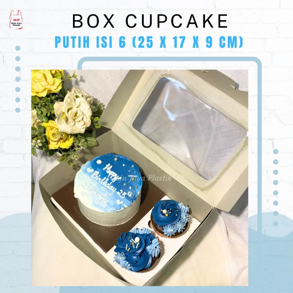 Jual (Min 5pcs) BOX CUPCAKE ISI 6 DGN INNER 25x17,5x9 cm / dus cupcake