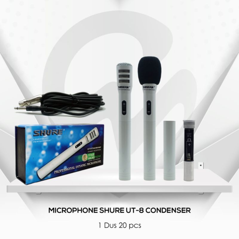 Jual Mic Condenser SHURE UT 8 White kabel Utk Paduan Suara, Instrument