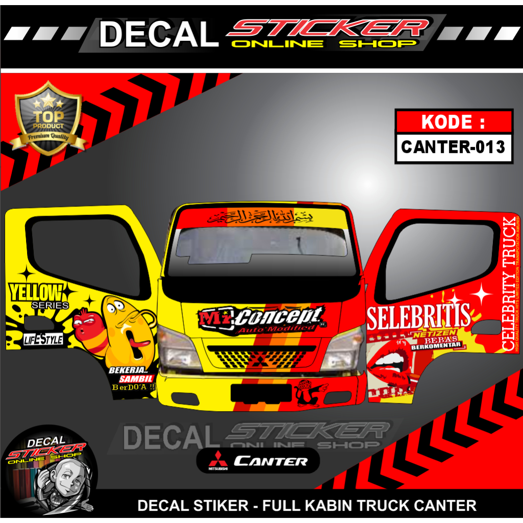 Jual STIKER MOBIL TRUK CANTER | STICKER DECAL PRINT KEPALA TRUCK KEREN ...