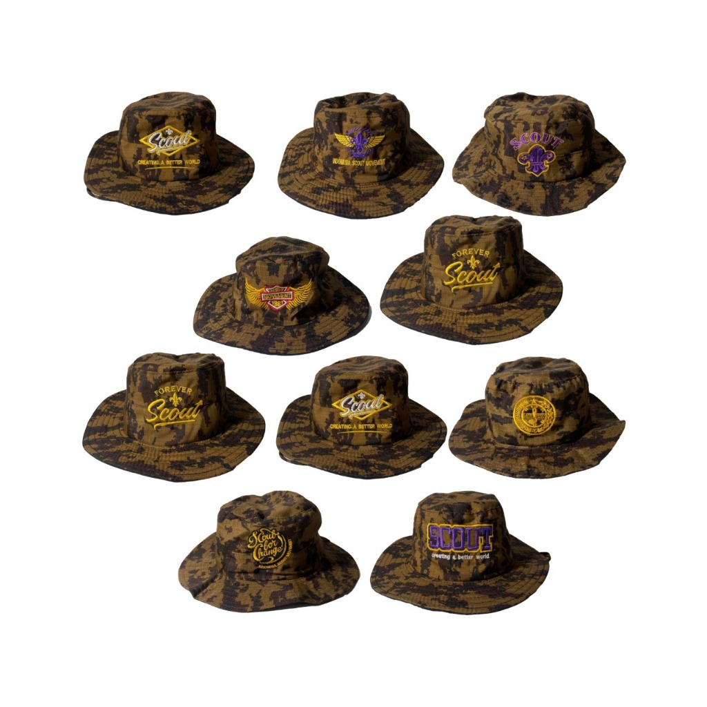 Jual Topi Rimba loreng pramuka Bordir Ripstok premium Lapangan siaga ...