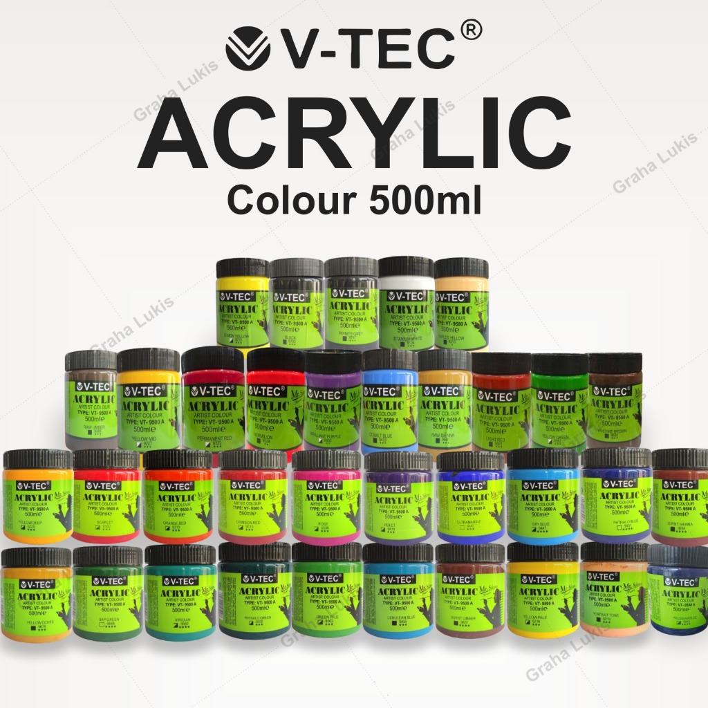 Jual V Tec Artist Acrylic Paint 500ml Cat Acrylic V Tec 500ml
