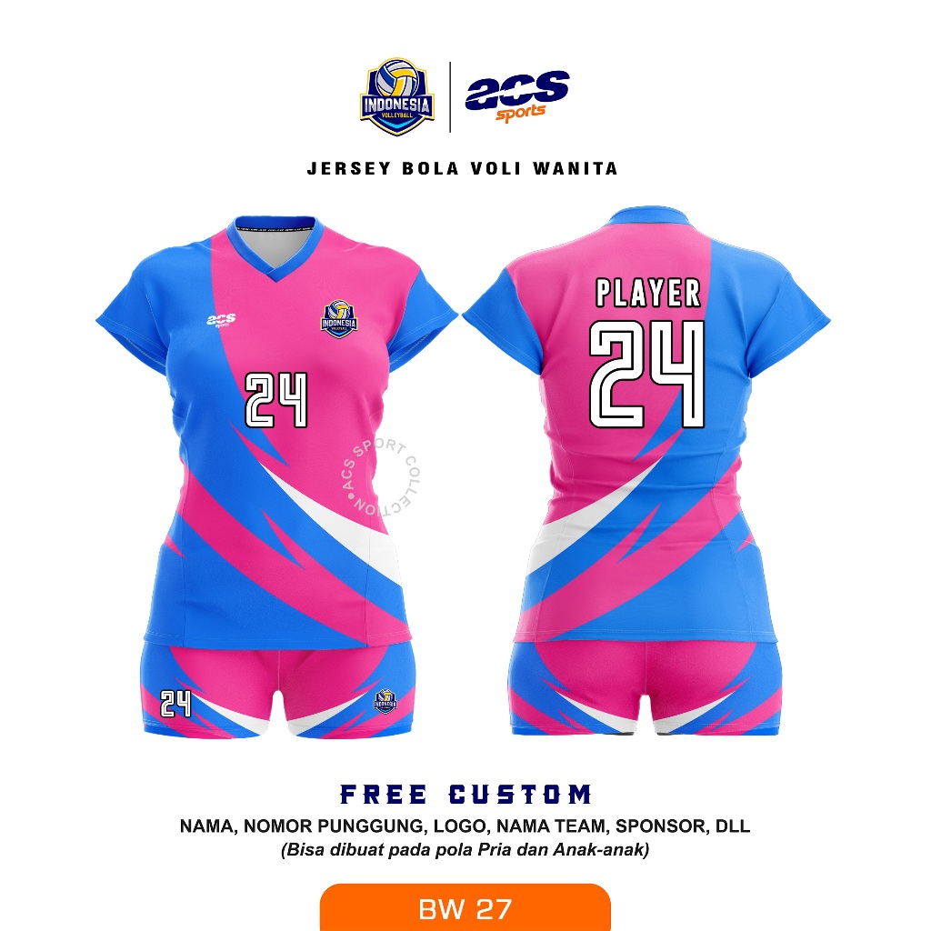 Jual Jersey Kaos Voli Wanita Stelan Bisa Tambah Nama Shopee
