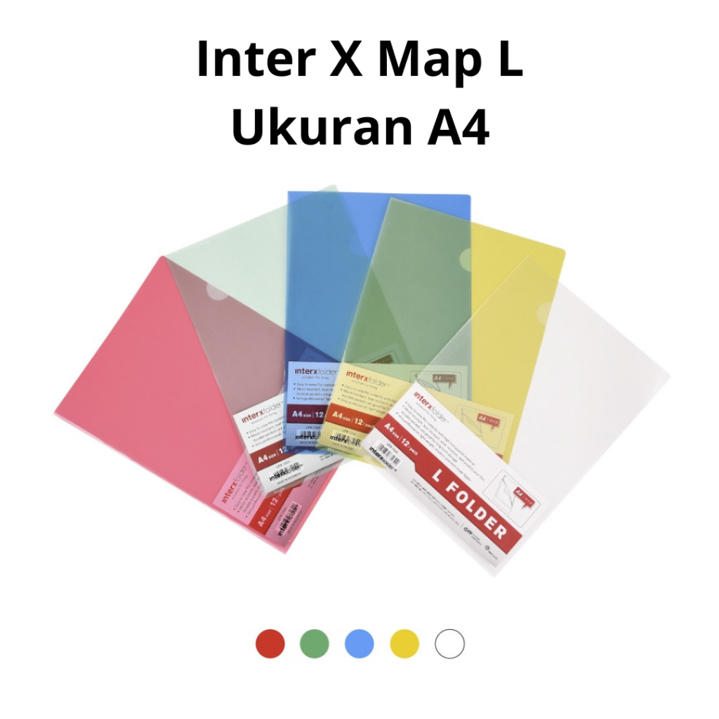 Jual InterX Map L (L Folder) A4 - Map Plastik (1 PACK ISI 12) | Shopee ...