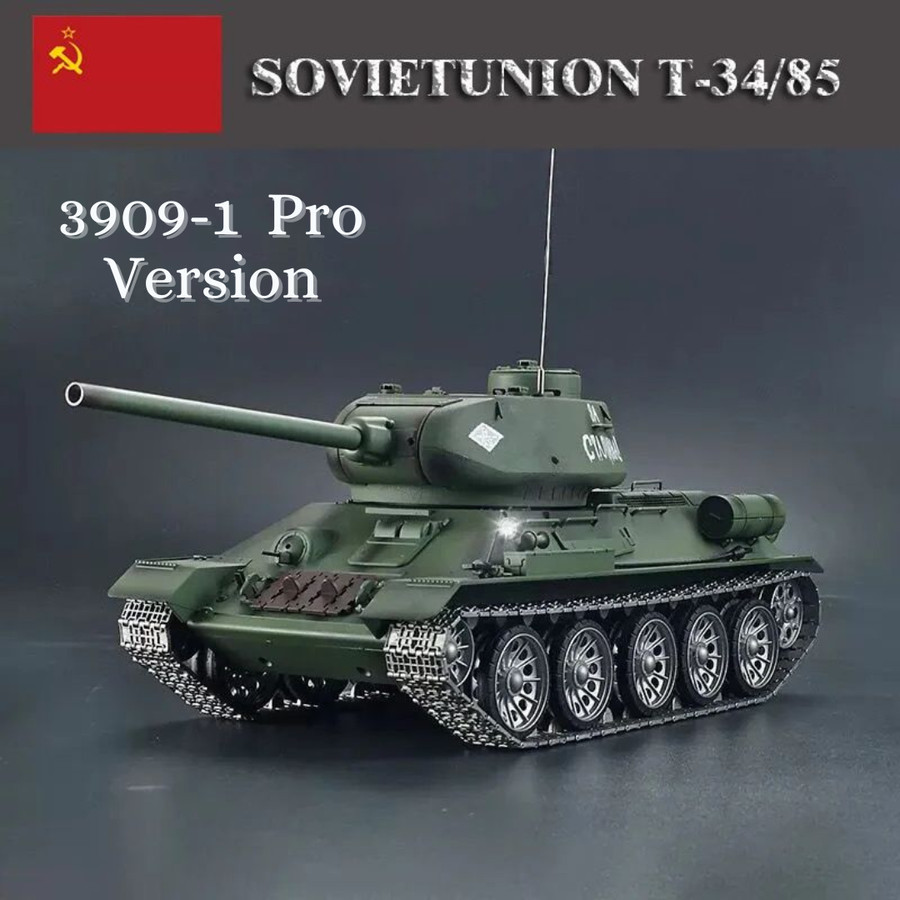 Char RC T34/85 1/16 Henglong - Version Métallique, Canon Avec Recul Et Tir BB - Modèle 3909