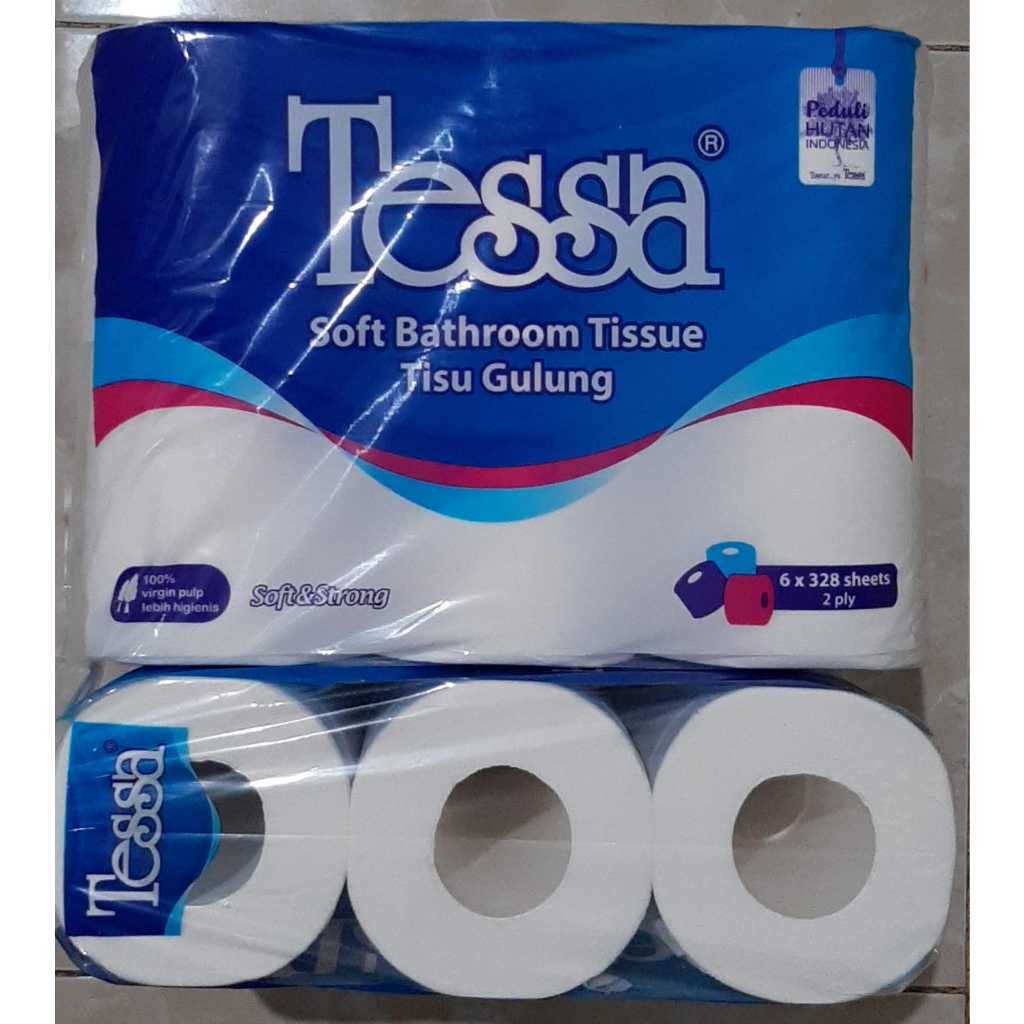 Jual Tissue Toilet Tessa Soft Bathroom 6 Roll x 328 Sheets x 2 Ply ...