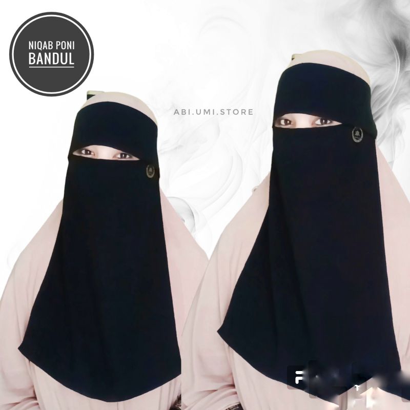 Jual Diskon COD niqab cadar poni hitam bandul silky jetblack ori sifon ...