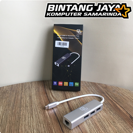 Jual Digigear USB Hub Type C 3 Port USB 3.0 Aluminium + RJ45 Ethernet ...
