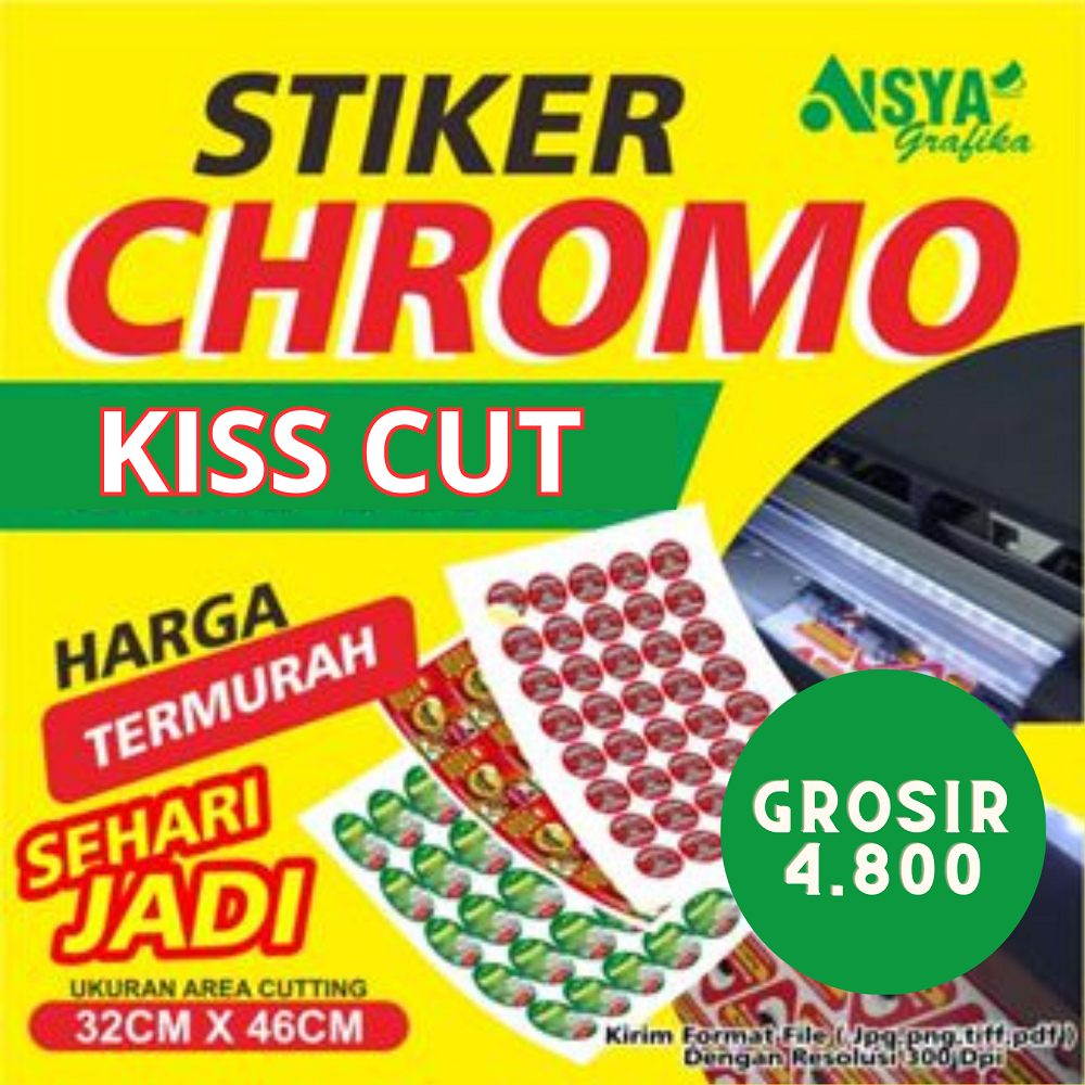 Jual Cetak A3 Stiker Cromo Kiss Cut Stiker Bontak Stiker Kemasan Label Print A3 Stiker 0453