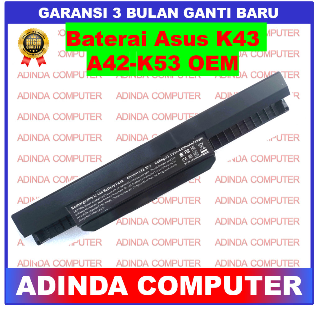 Jual Baterai Asus K43 K53 A43JQ A43JR A43JU A43JV A43S A43SJ A43SV A43U ...