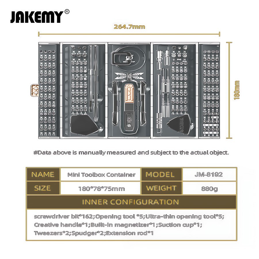 Jual Jakemy JM-8192 180 in 1 Obeng Presisi Toolkit Multifungsi Magnetic ...