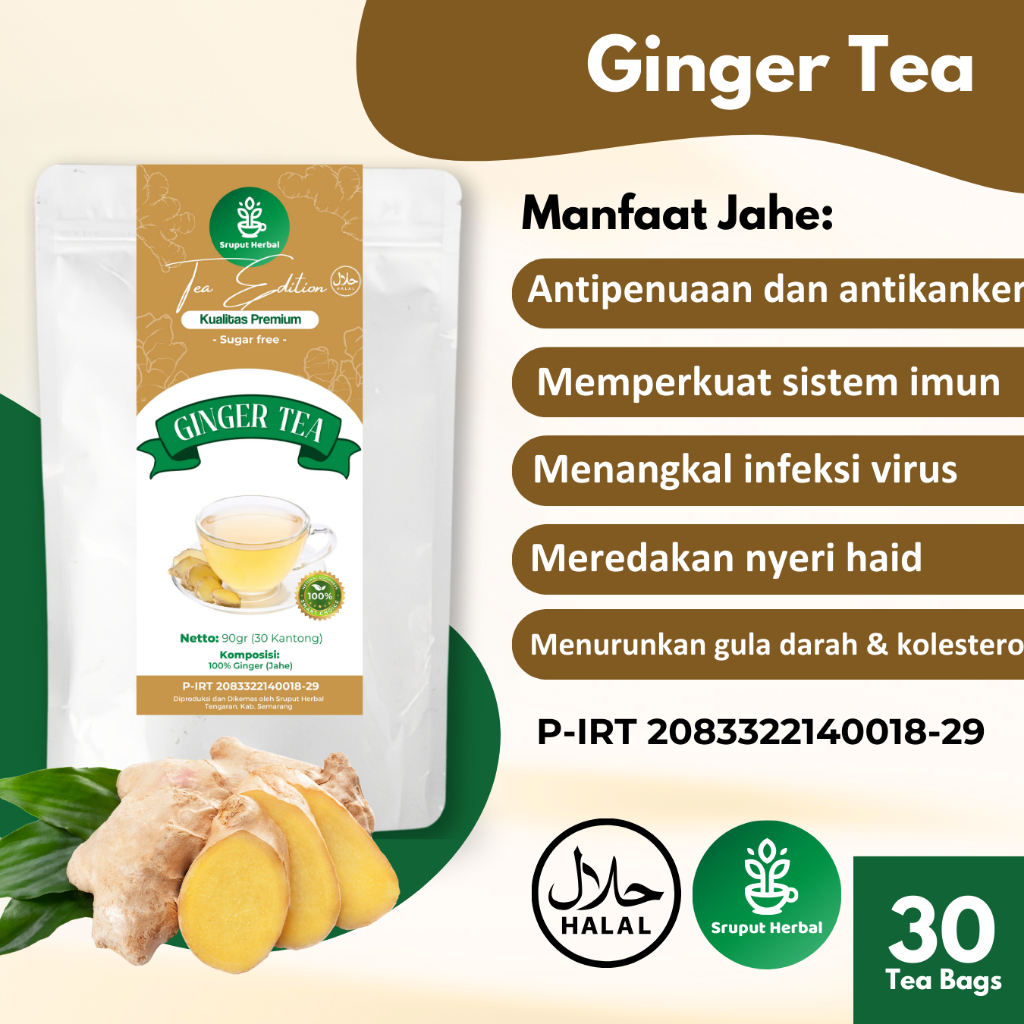 Jual Ginger Tea | Teh Jahe Murni | Teh Meningkatkan Sistem Imun 30 ...