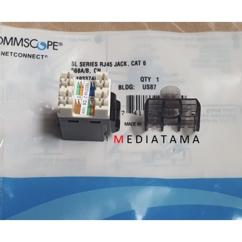 Jual AMP Modular jack cat6 hitam commscope cat 6 Black | Shopee Indonesia
