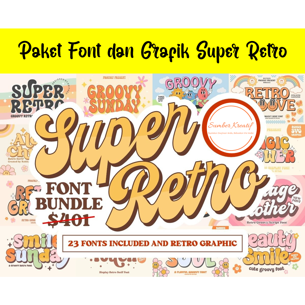 Jual Paket Font dan Grafik Super Retro | Shopee Indonesia