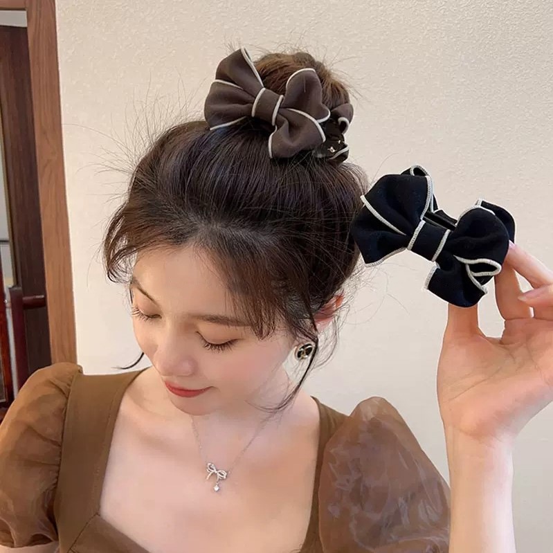 Jual Jepit Rambut Korea 8.3cm Aksen Pita untuk Cepol Sanggul Ponytail Jedai  Ikan Aksesoris Rambut Impor Elegant Bowknot Hair Bun Maker HFS004 | Shopee  Indonesia