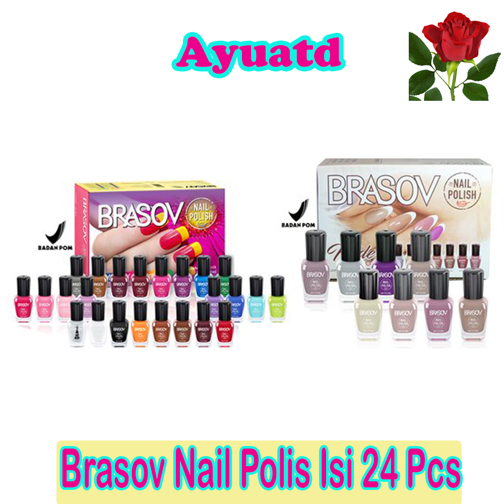 Jual BRASOV Cat Kuku Set 24pcs Dan 12pcs Nail Polish Assorted Colours ...