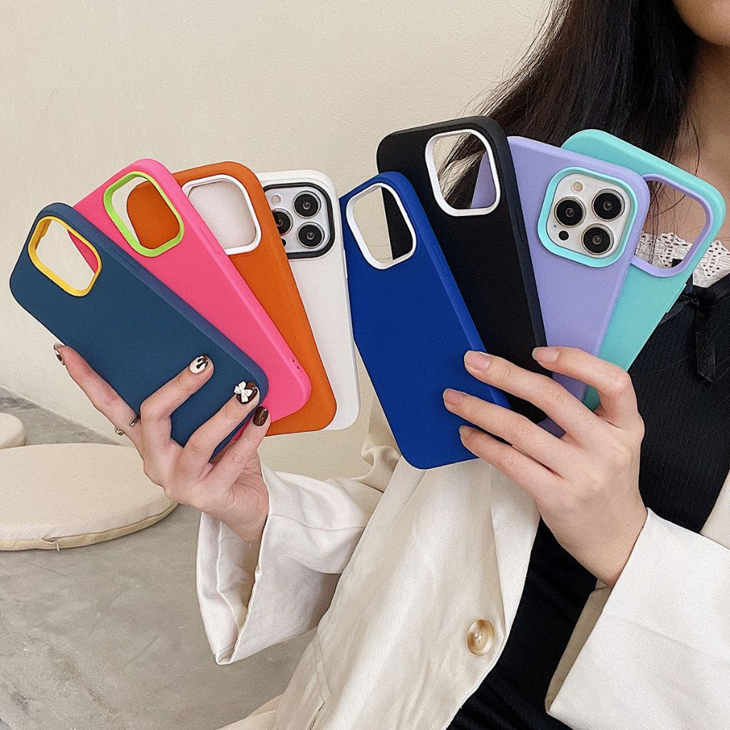 Jual Casing Ponsel Warna Polos Mewah Sederhana Iphone