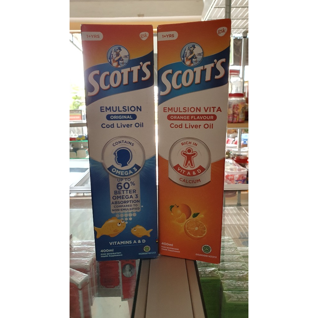Jual Scott's Emulsion Original/Scotts Emulsion Vita Rasa Jeruk 400ml ...