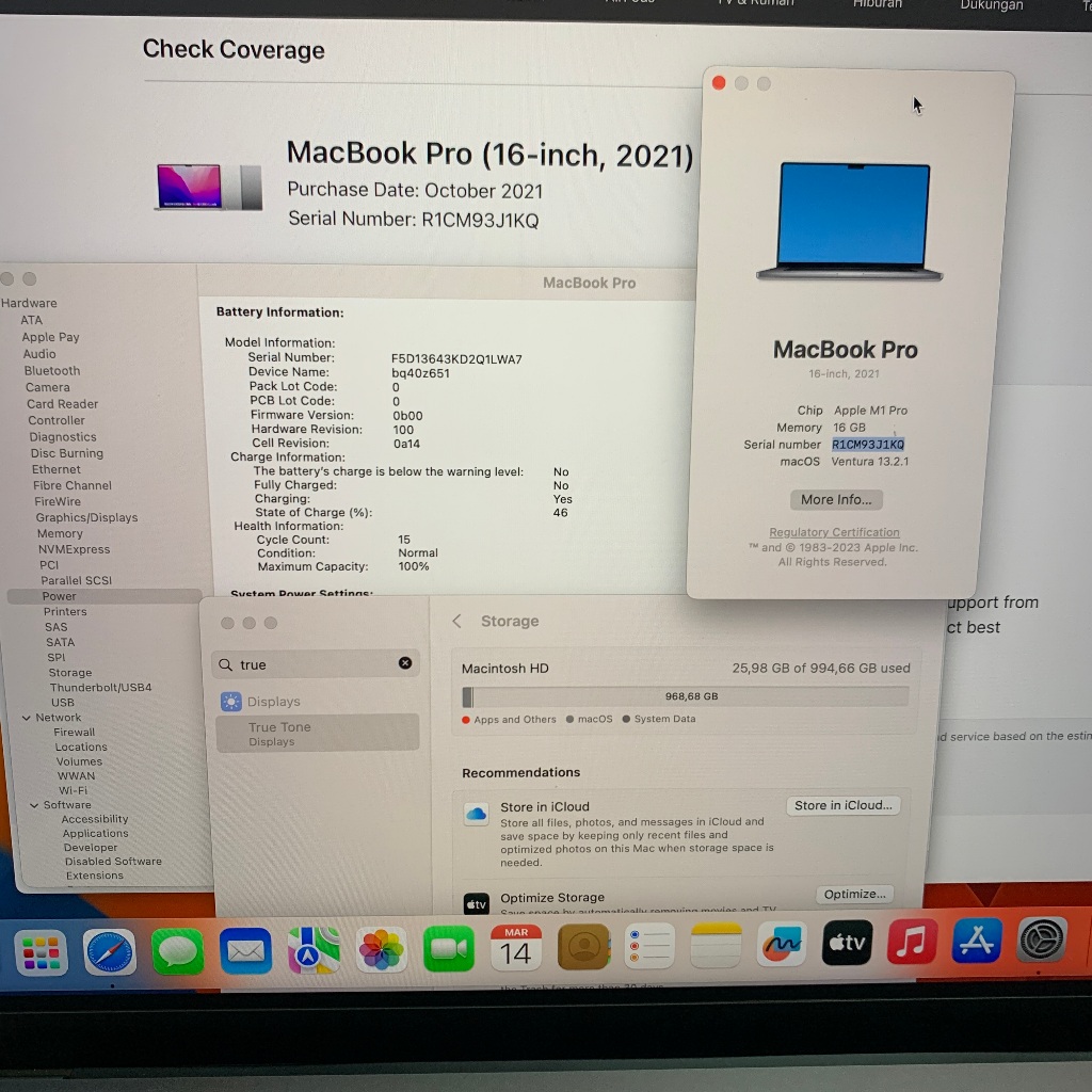 Jual MacBook Pro M1 Pro 2021 14" 16 Inch RAM 16GB SSD 512 1 TB - LIKE ...