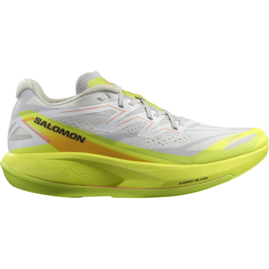 Jual Salomon Phantasm 2 Men White/Safety Yellow Road Running Shoes