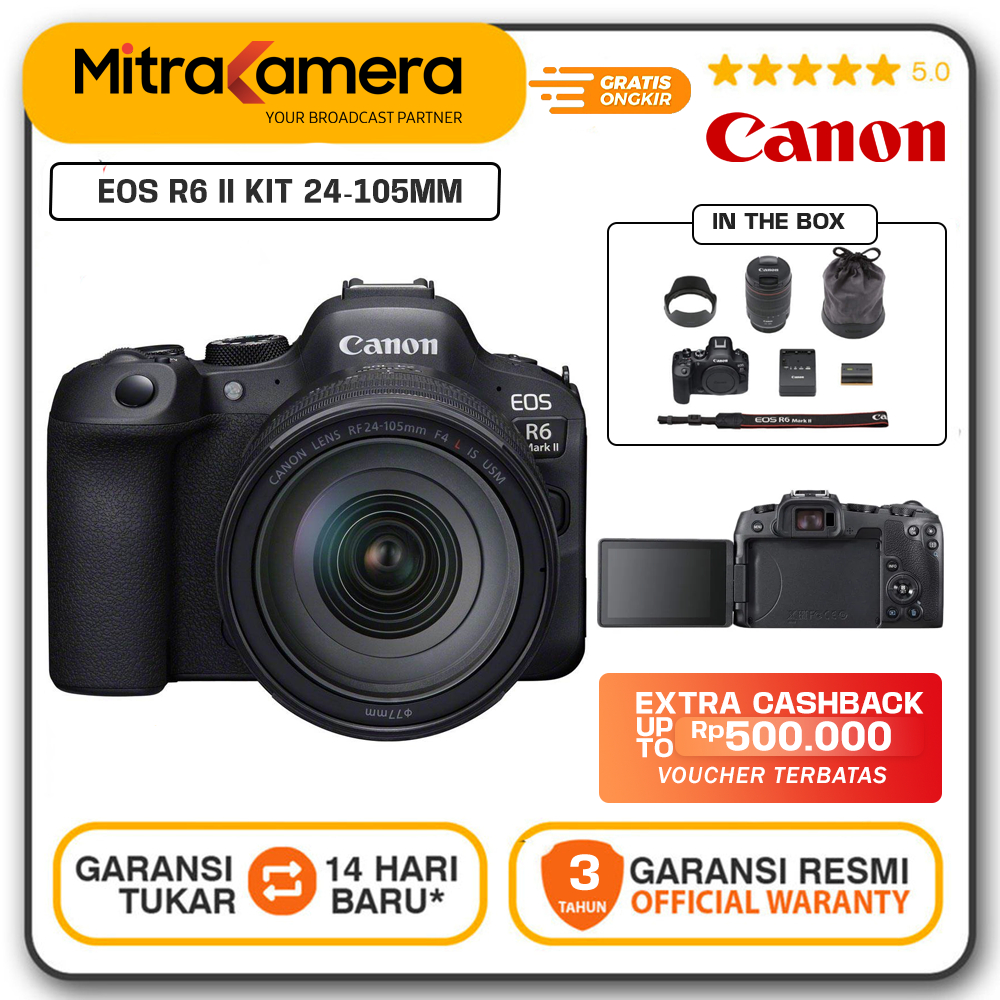 Jual Canon EOS R6 Mark II Kit 24-105mm f4-7.1 IS STM Mirrorless Camera ...