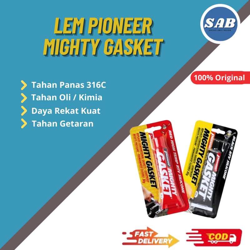 Jual Lem Besi Tahan Panas 300C Pioneer Mighty Gasket Lem Mesin Radiator