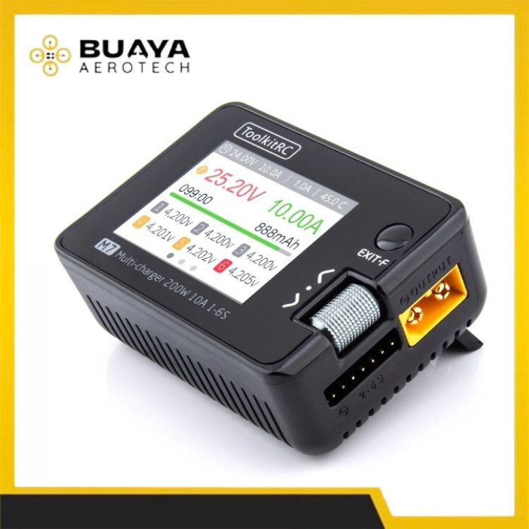 Cargador Balanceador ToolkitRC M7 – 200W 10A Para Baterías LiPo 1-6S Con Pantalla LCD