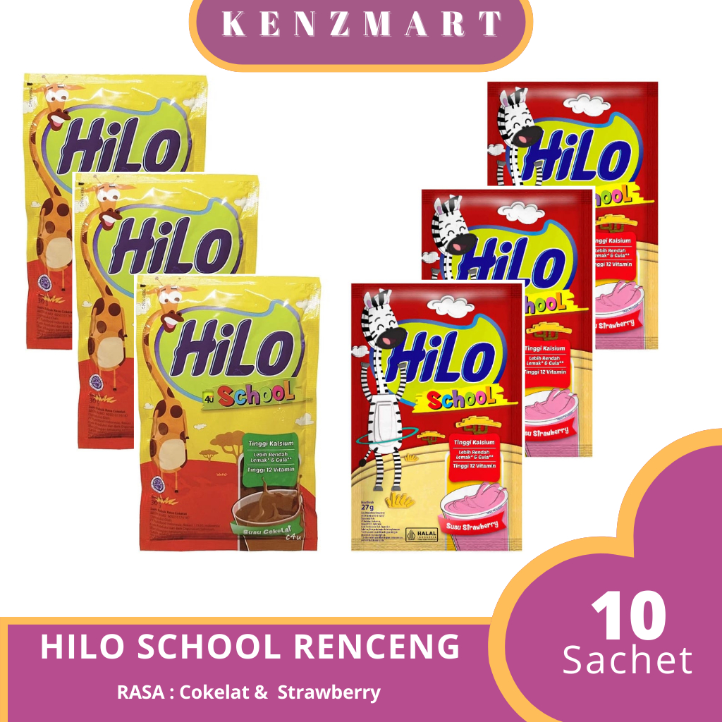 Jual Hilo School Renceng Sachet Isi 10 sachet / Susu Tinggi Kalsium ...