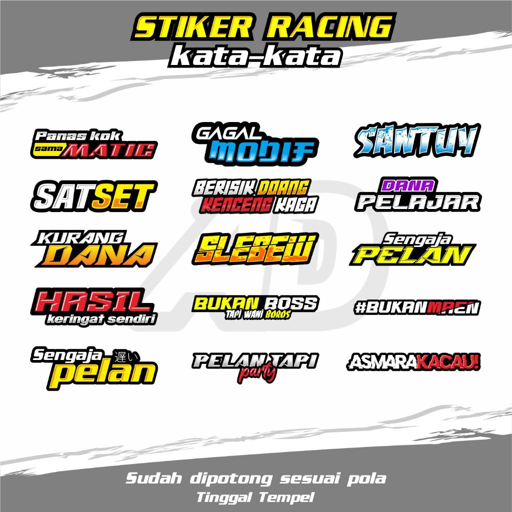 Jual Stiker kata kata racing viral,stiker motor,stiker helm,stiker ...