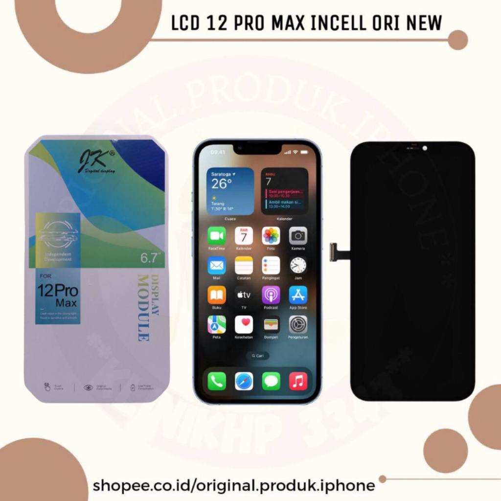 Jual LCD + TOUCHSCREEN 12 PRO MAX INCELL JK NEW BLACK | Shopee Indonesia