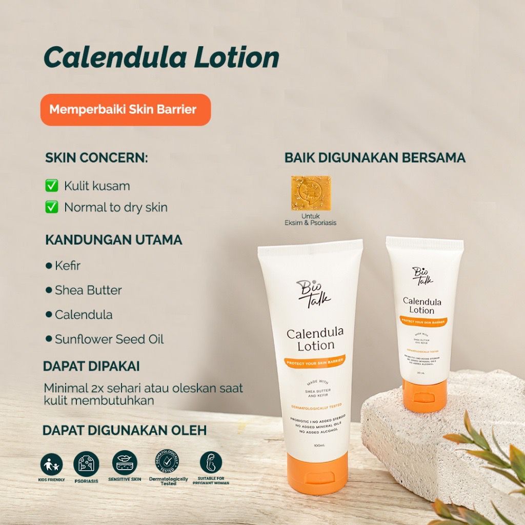 Jual BPOM Biotalk Calendula Lotion For Eczema and Dry Skin Kulit Eksim