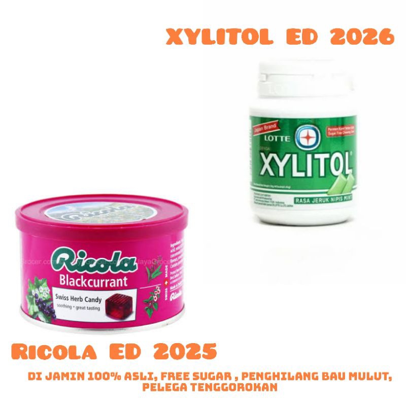 Jual Permen ricola menthol swiss blackcurrent 100g tabung exp 2025