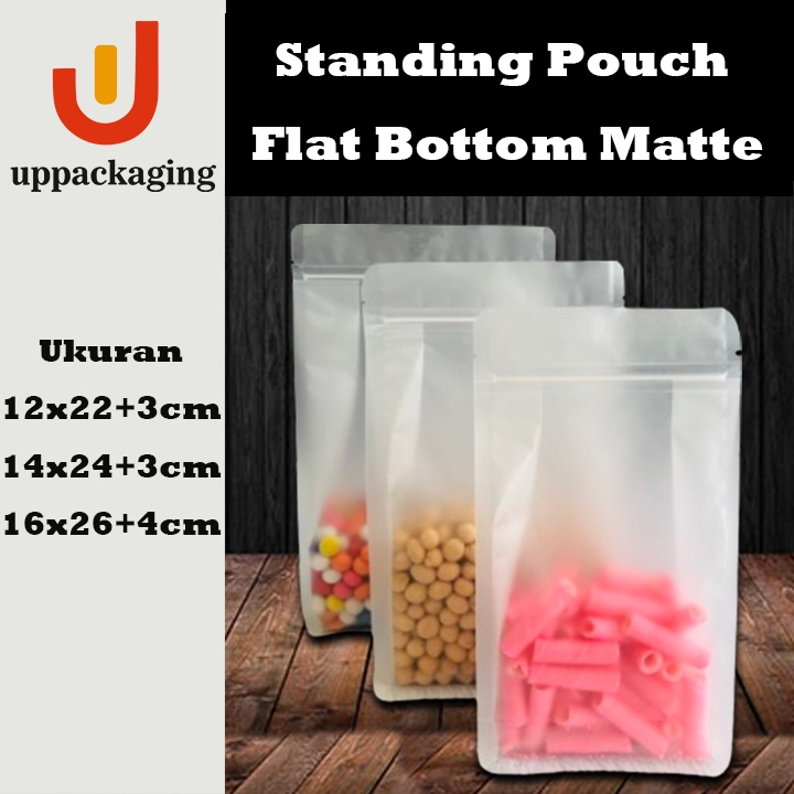 Jual Kemasan Makanan Standing Pouch Flat Bottom Matte Doff Plastik Klip Kantong Makanan Dan 6540