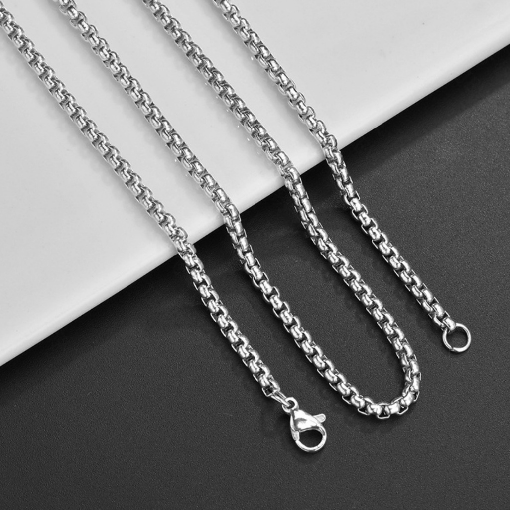 Jual KALUNG TITANIUM ROLLO MODEL ROLLO CHAIN NECKLACE SILVER GOLD BLACK ...