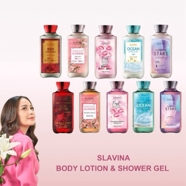 Jual PAKET BUNDLE BODY LOTION DAN SHOWER GEL SLAVINA VIRAL (BPOM