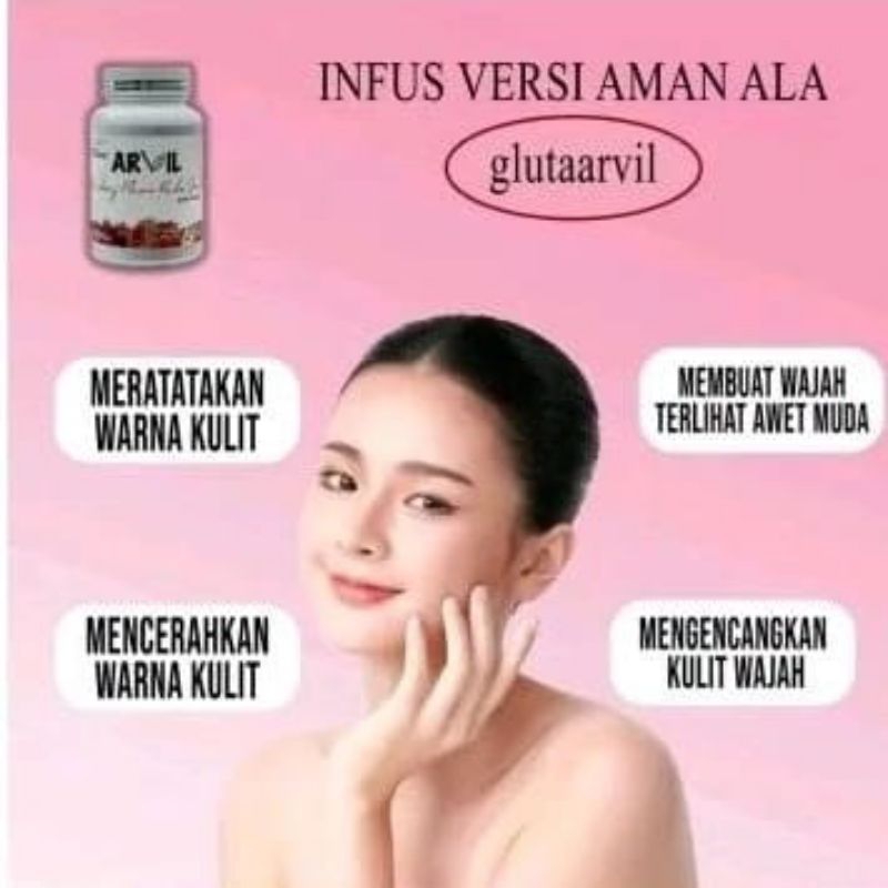 Jual ARVIL gluta drink ( Gluta ARVIL ) infus whitening aman BPOM halal ...