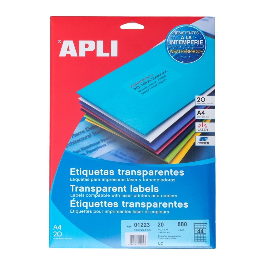 Jual APLI Label Polyester Transparent 48.5 X 25.4MM 880 unit # 01223 ...