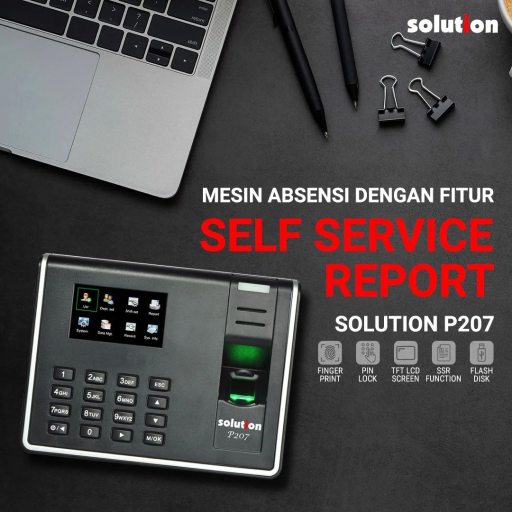 Jual Mesin Absensi Fingerprint Sidik Jari Solution - P207 Praktis SSR ...