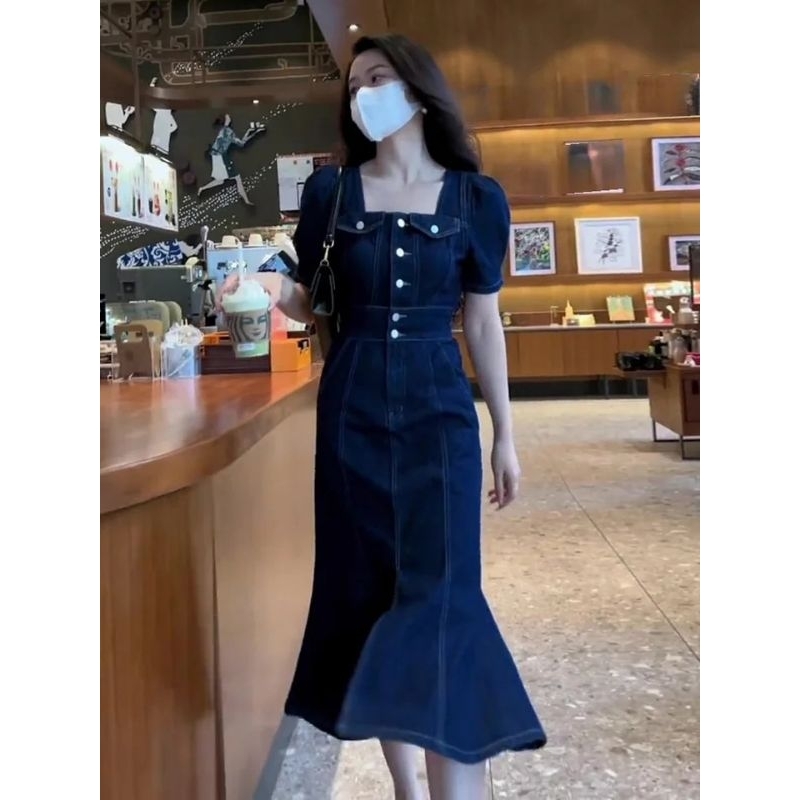 Jual SEVEN.CLOTH - Yana Dress / Dress Jeans / Dress Fashion Style Korea ...