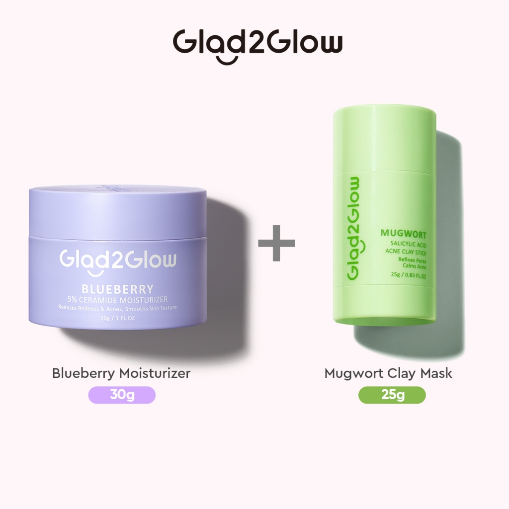 Jual Glad2Glow 2PCS Skincare Pake Blueberry Moisturizer Cream 5x