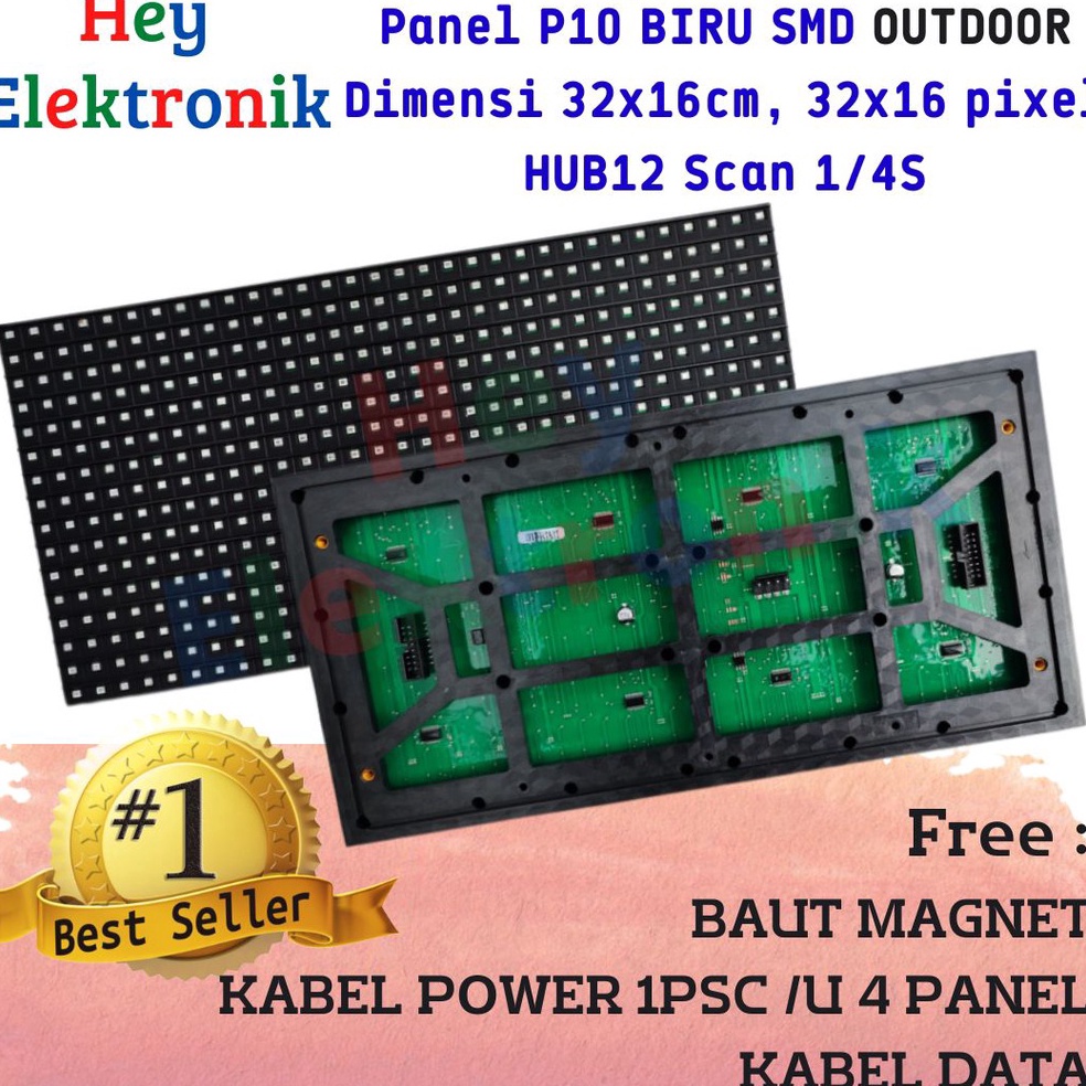 Jual MGR145 MPD Panel module modul Led P1 Running tex SMD Biru Full ...